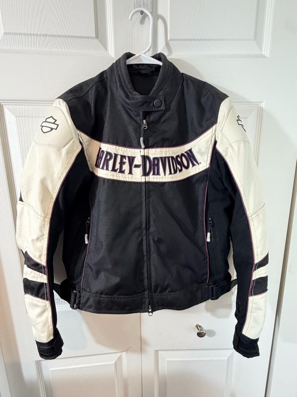 Harley Davidson Covington Womens Riding Jacket Black White Large